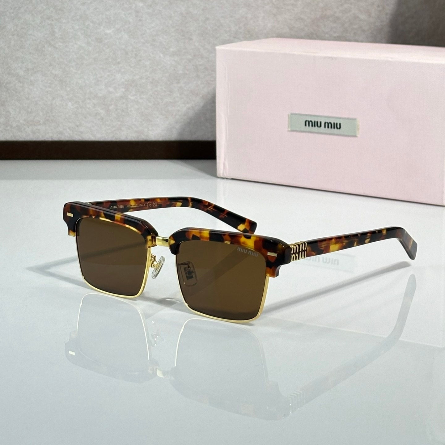 Myu Myu Clubmaster Tortoise - Vichyluxury