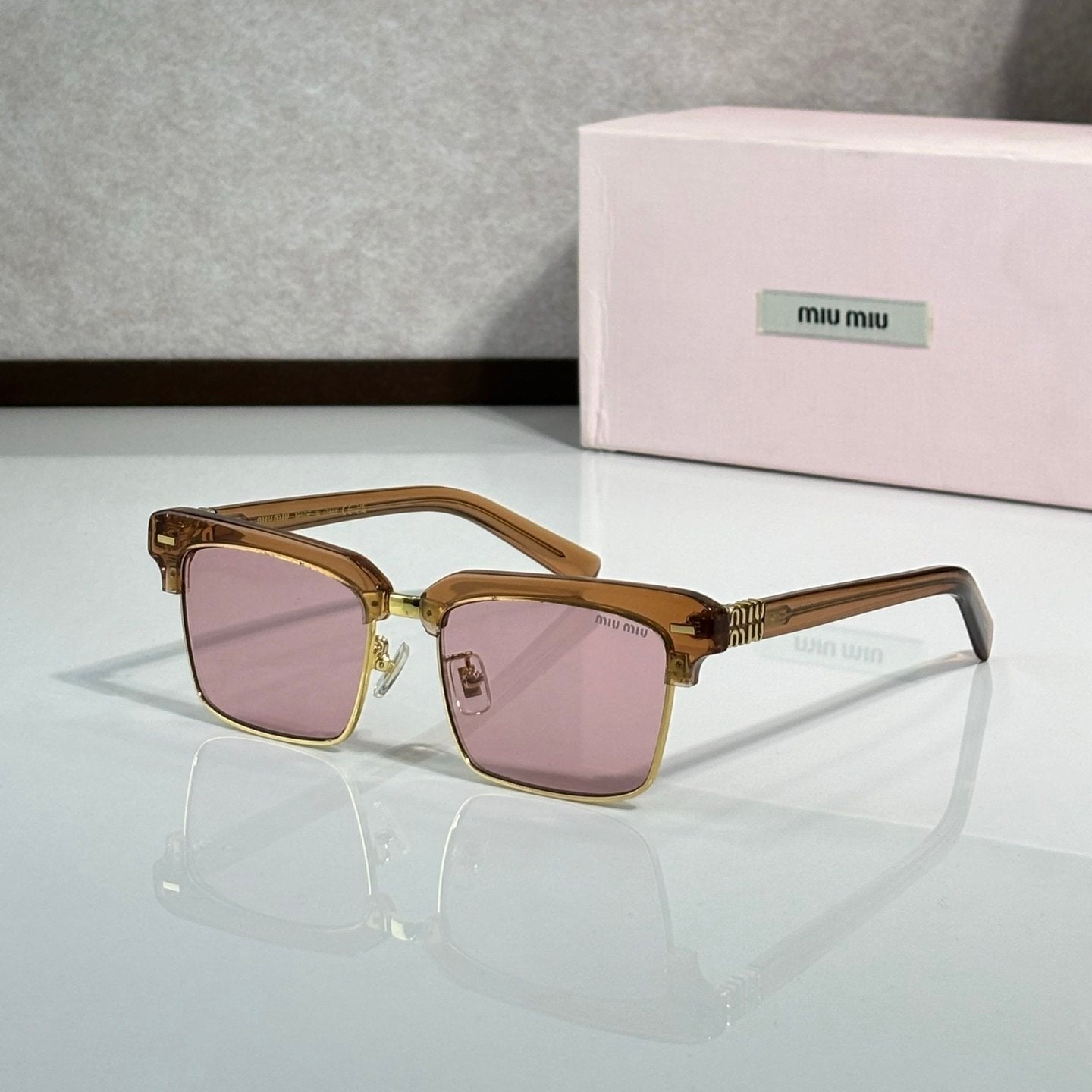 Myu Myu Clubmaster Tortoise - Vichyluxury
