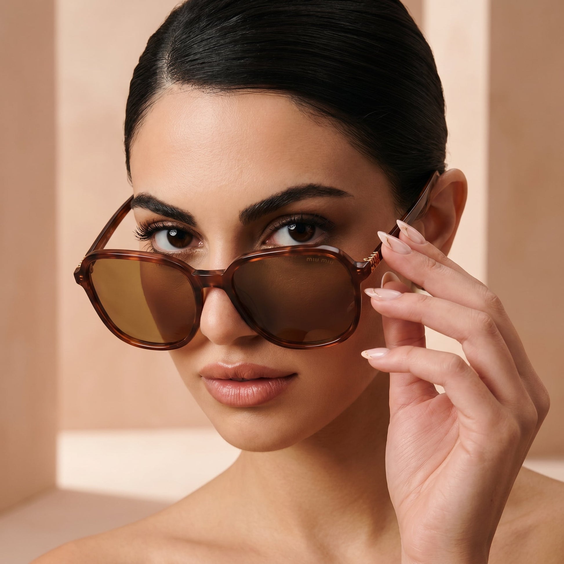Myu Myu Retro Oversize Tortoise - Vichyluxury