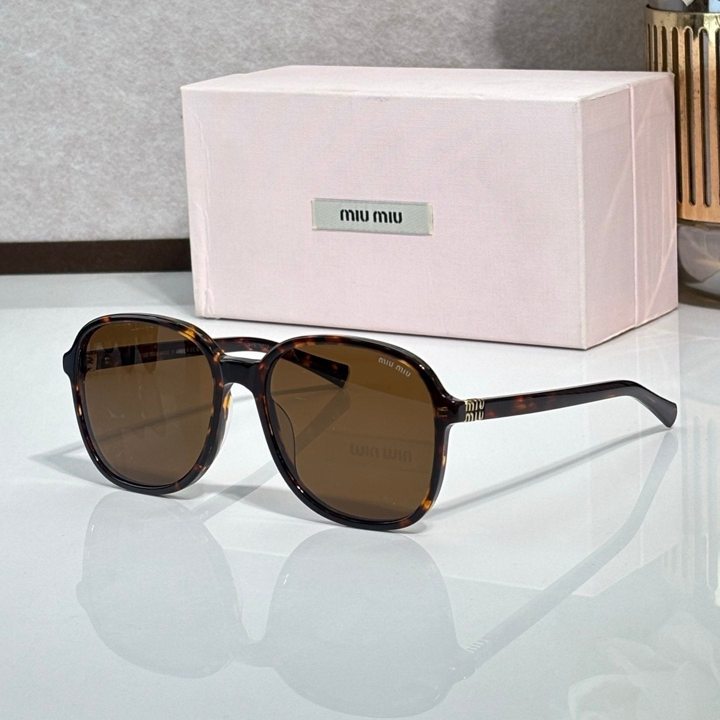 Myu Myu Retro Oversize Tortoise - Vichyluxury