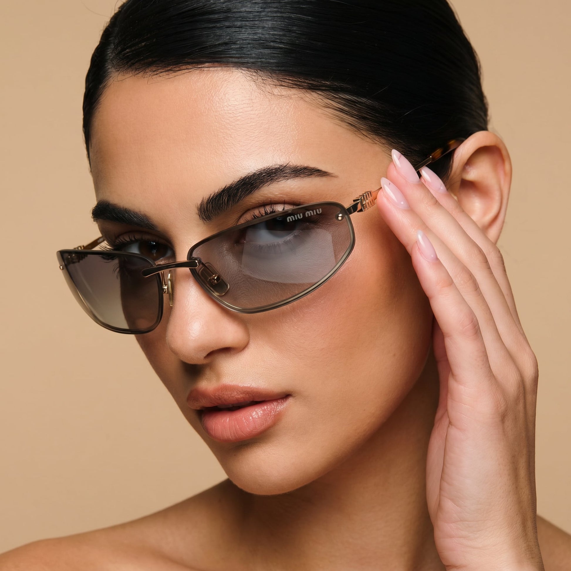 Myu Myu Rimless Shield - Vichyluxury