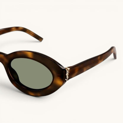 Sain Lauren Retro Oval Havana - Vichyluxury