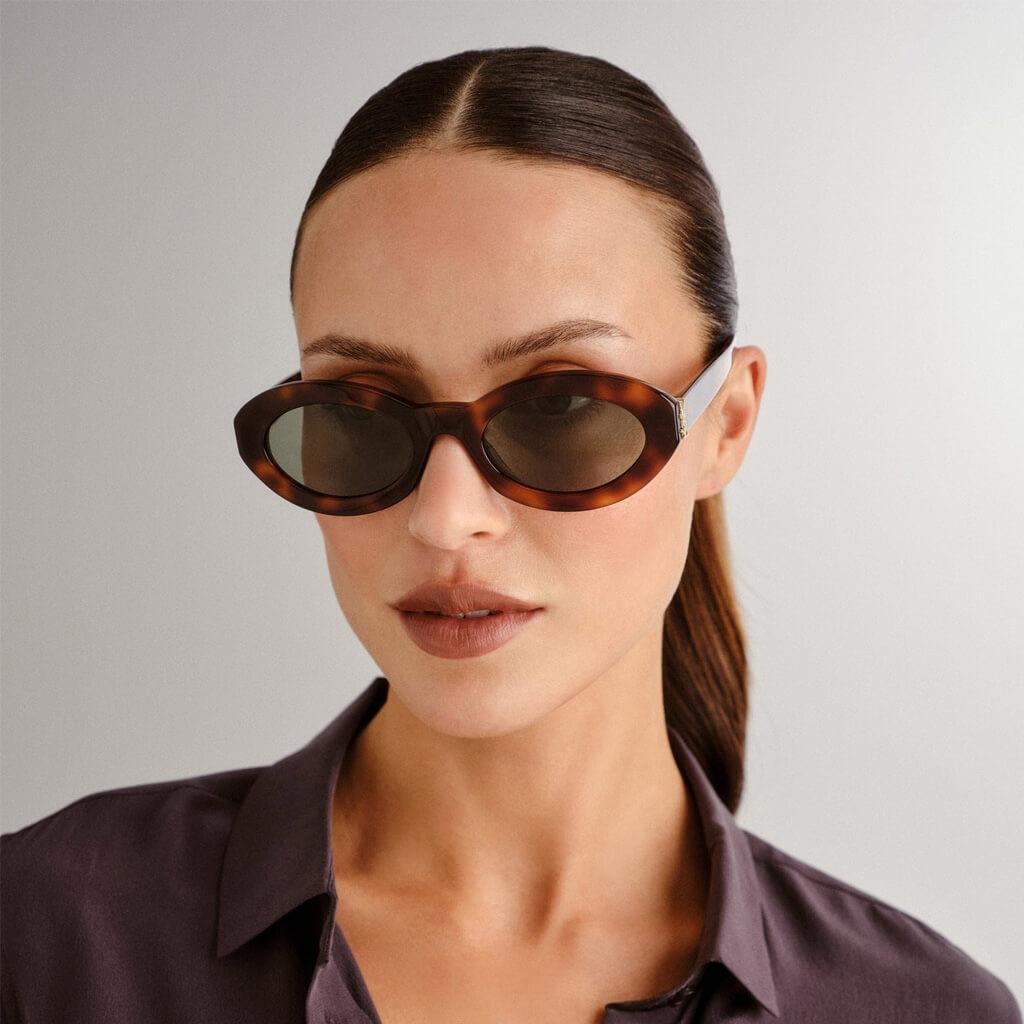 Sain Lauren Retro Oval Havana - Vichyluxury