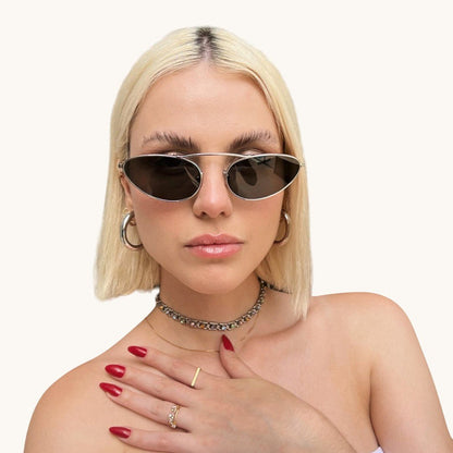 Sain Lauren Sleek Oval Aviator - Vichyluxury